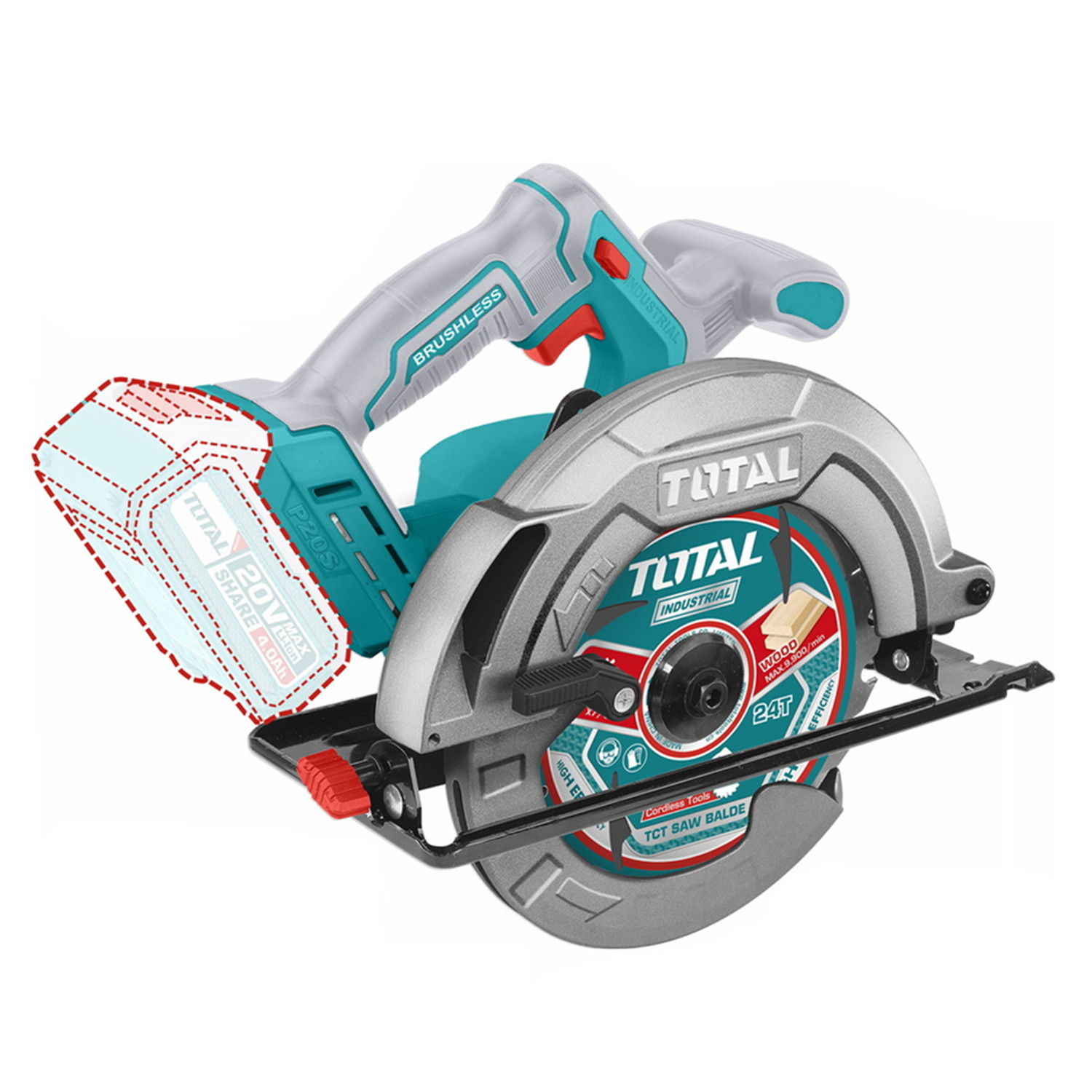 SIERRA CIRCULAR INALÁMBRICA 20V 185MM TOTAL TSLI1851 - 1