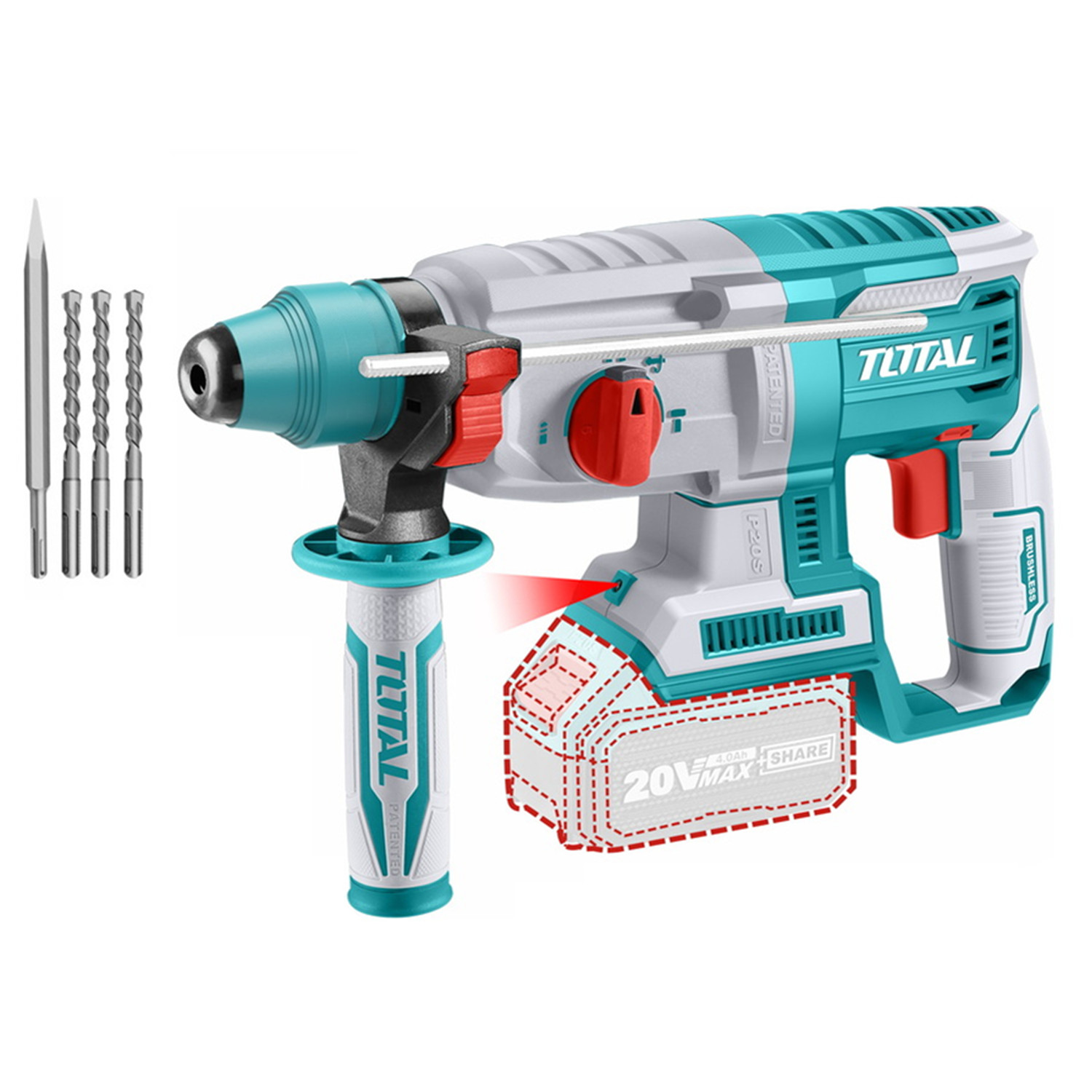 ROTOMARTILLO TOTAL TRHLI20228 INALÁMBRICO 20 V SDS PLUS - 1