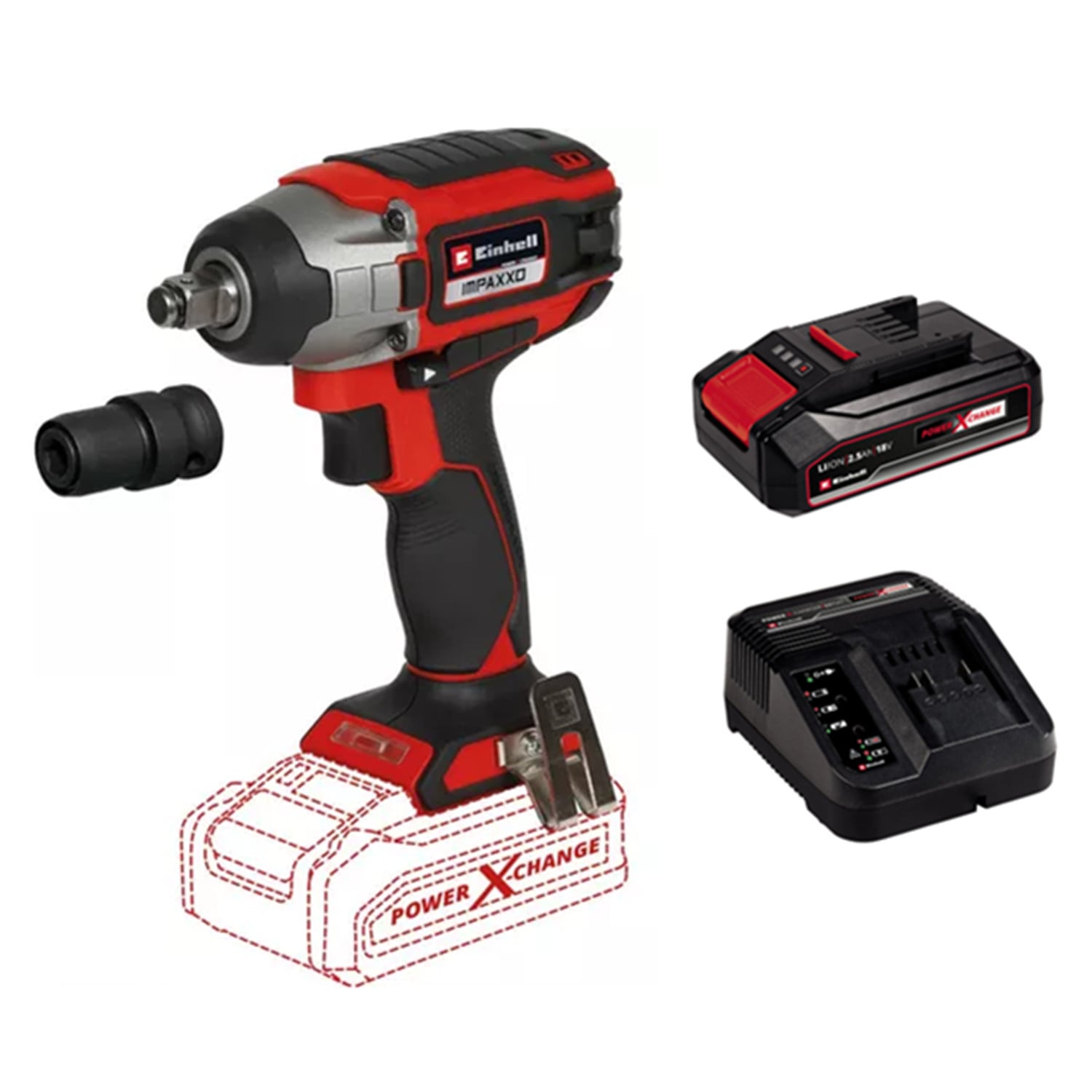 PISTOLA TALADRO LLAVE IMPACTO 1/2 18V BAT + CARG EINHELL - 1