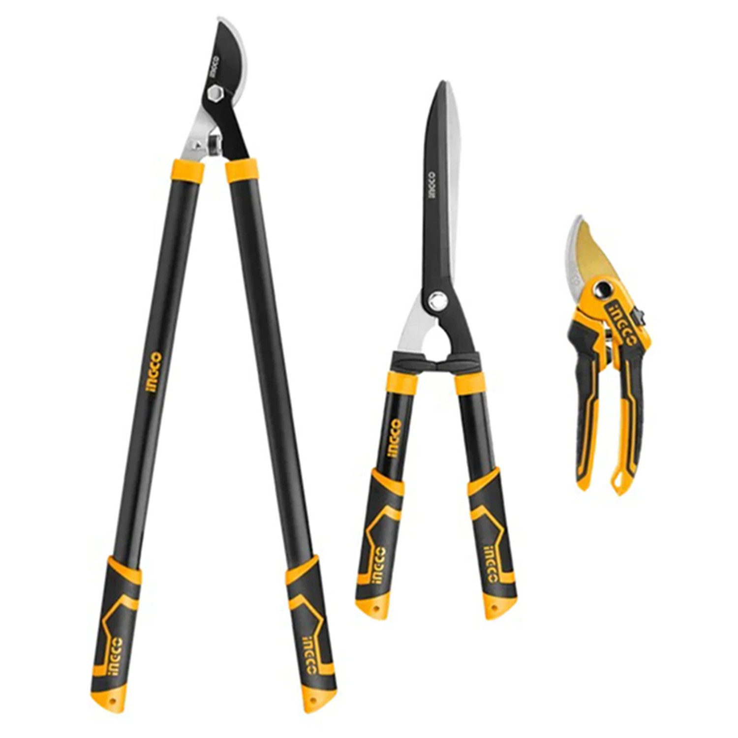 SET DE TIJERAS DE PODAR CORTE JARDIN 3 PIEZAS INGCO - 1