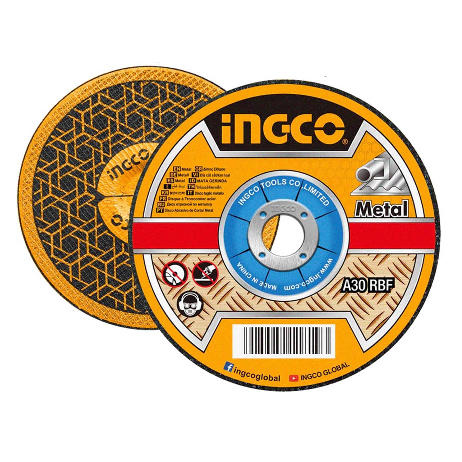 DISCO DE DESBASTE PARA METAL 230MM INGCO MGD602301 - 2
