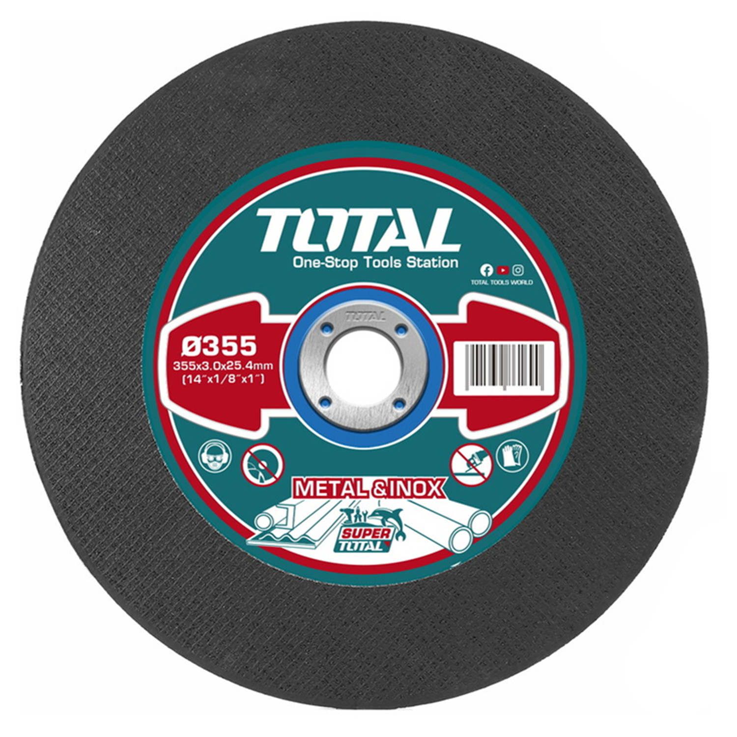 DISCO CORTE METAL 14 355MM TRONZADORA TOTAL TAC2213551 - 1