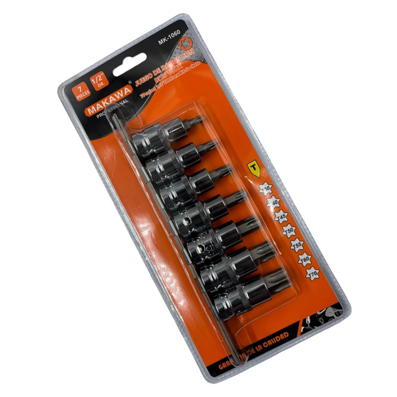 KIT JUEGO DE DADOS DE PUNTA TORX 1/2 7 PIEZAS MAKAWA - 1