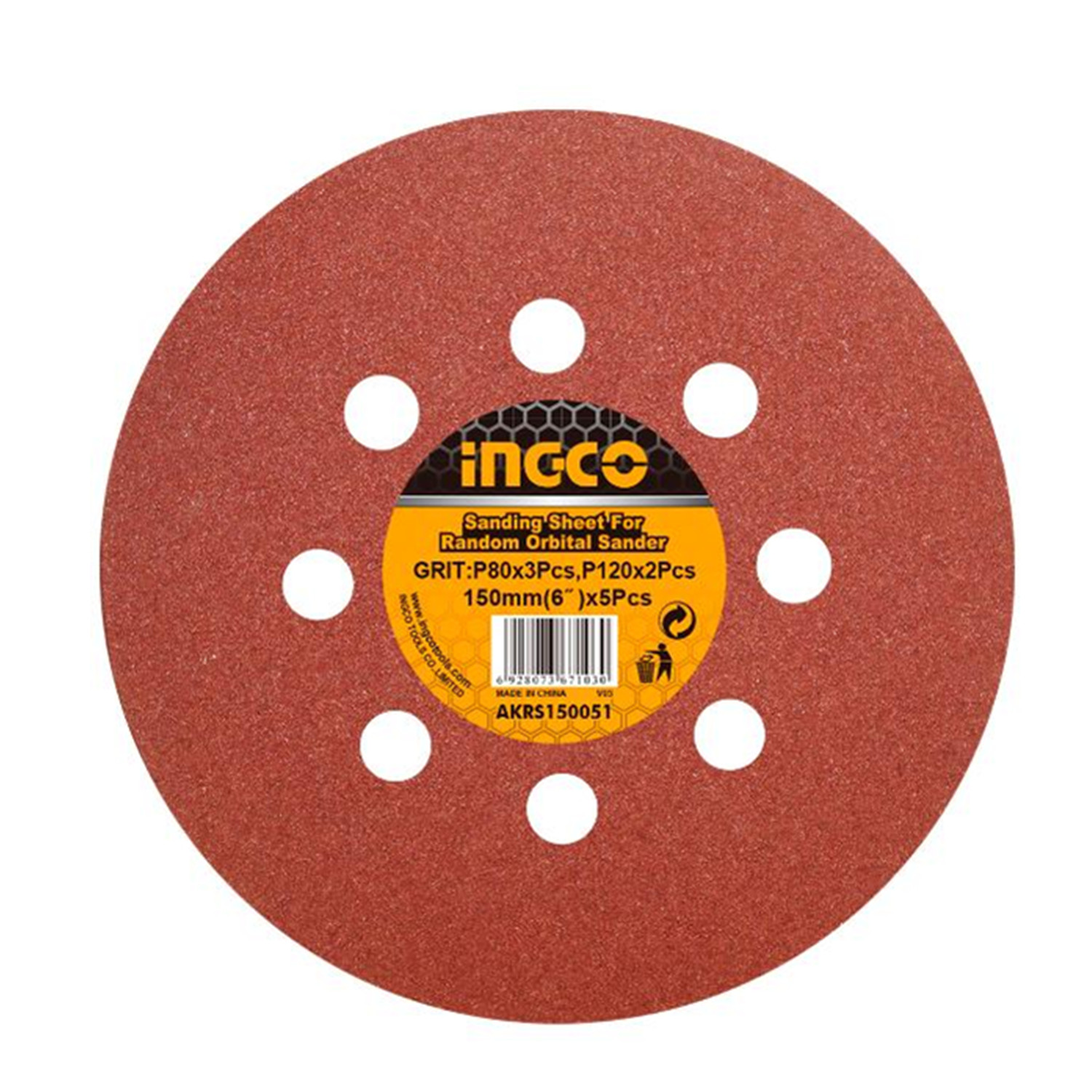 5 DISCO LIJA P/ PULIR 150MM VELCRO GRANO VARIADO AKRS150051 - 1