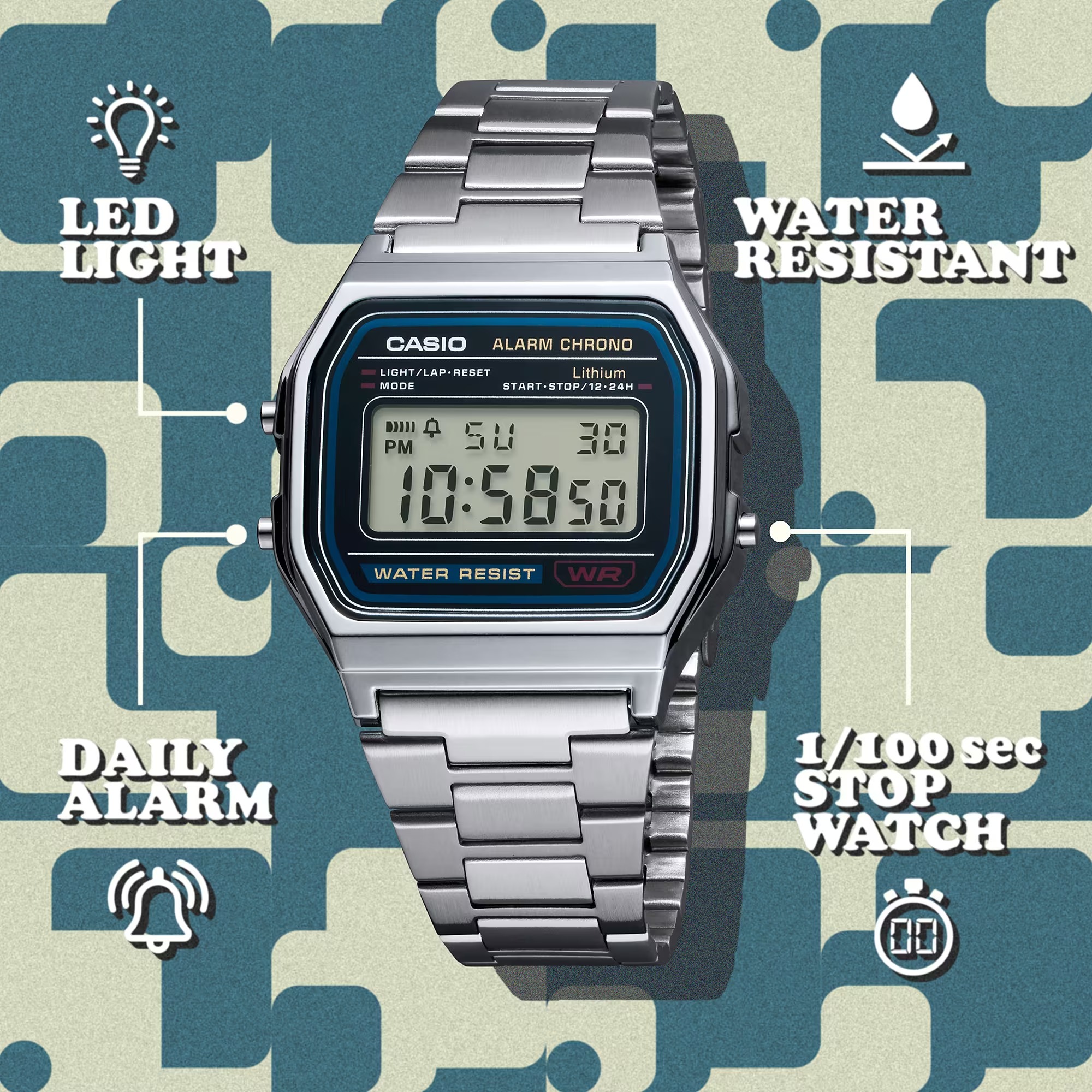 RELOJ CASIO UNISEX A158WA-1DF - 5