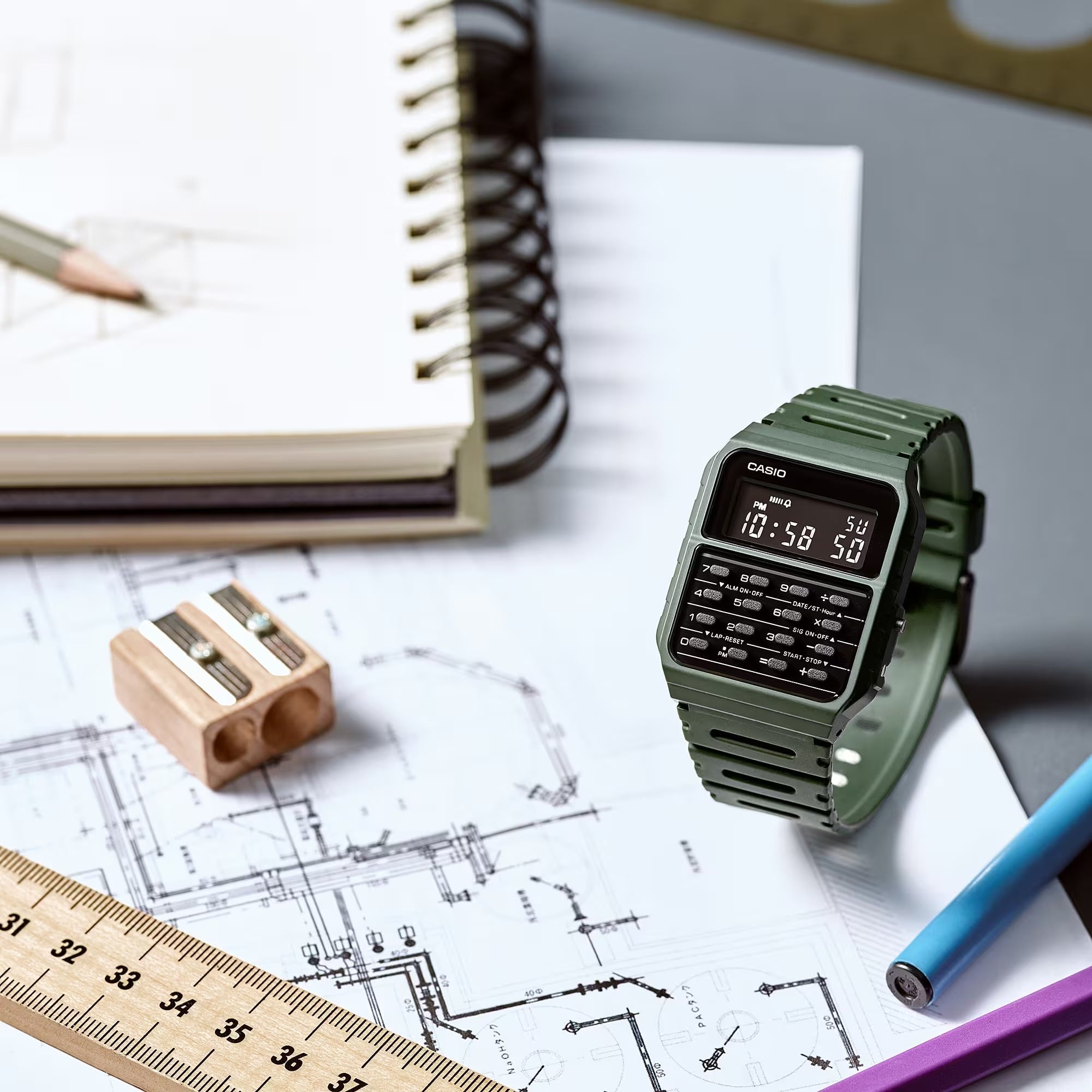 RELOJ CASIO HOMBRE CA-53WF-3BDF - 2