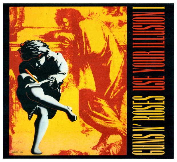Maglietta Ufficiale Guns N' Roses - Use Your Illusion Circle Splat - Unisex, Cotone, Manica Corta (Large)