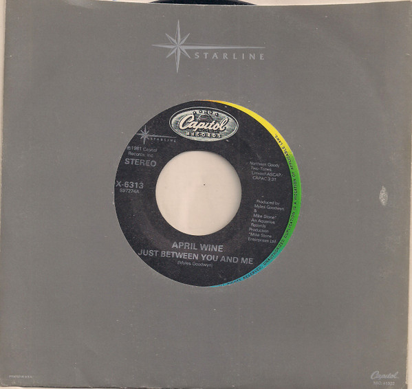 Ripley vinilo april wine just between you and me 7 single usado