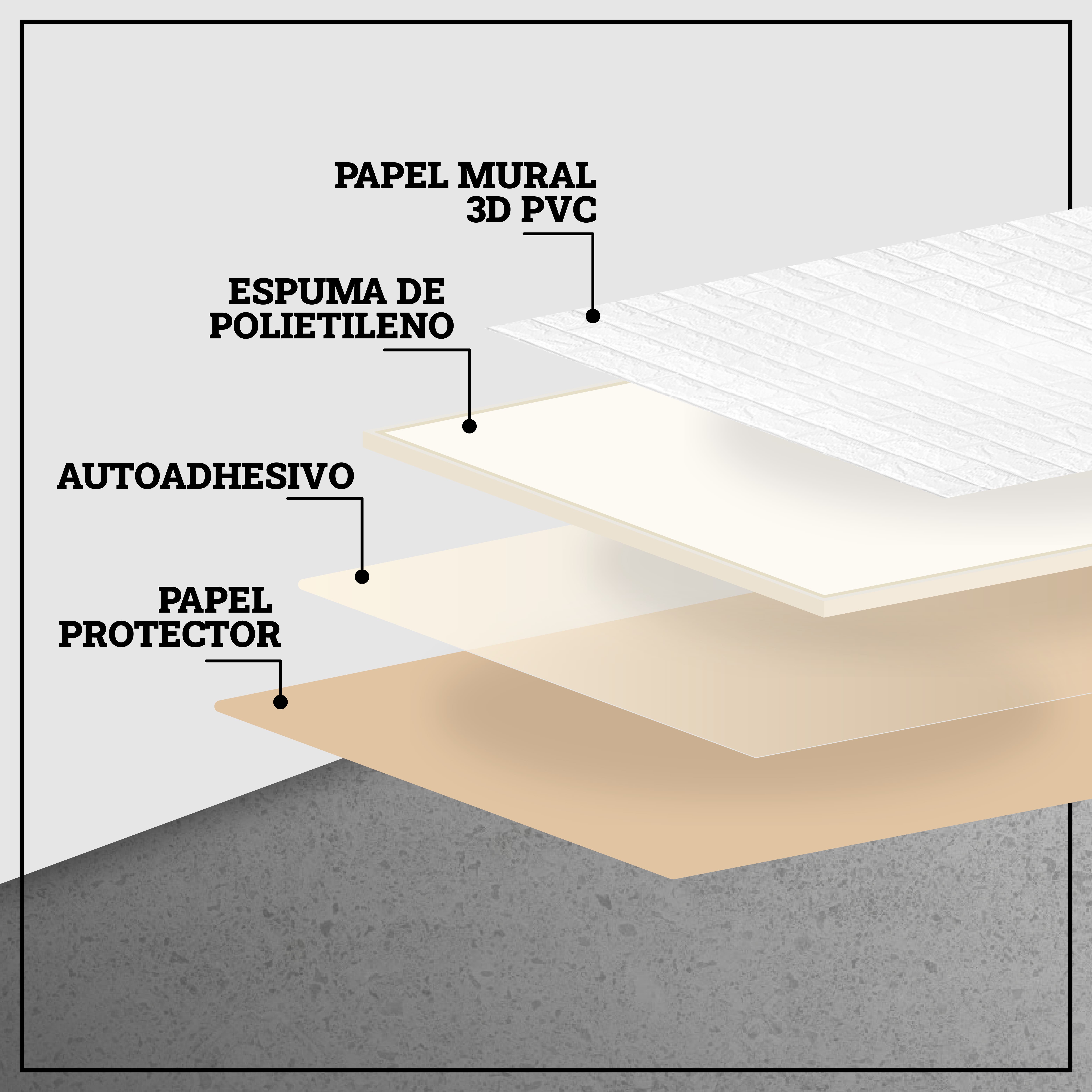 PACK HOGA 15 LÁMINAS LADRILLO 70 X 77 CM AUTOADHESIVO MURAL 3D 8.08 MT2 - 2