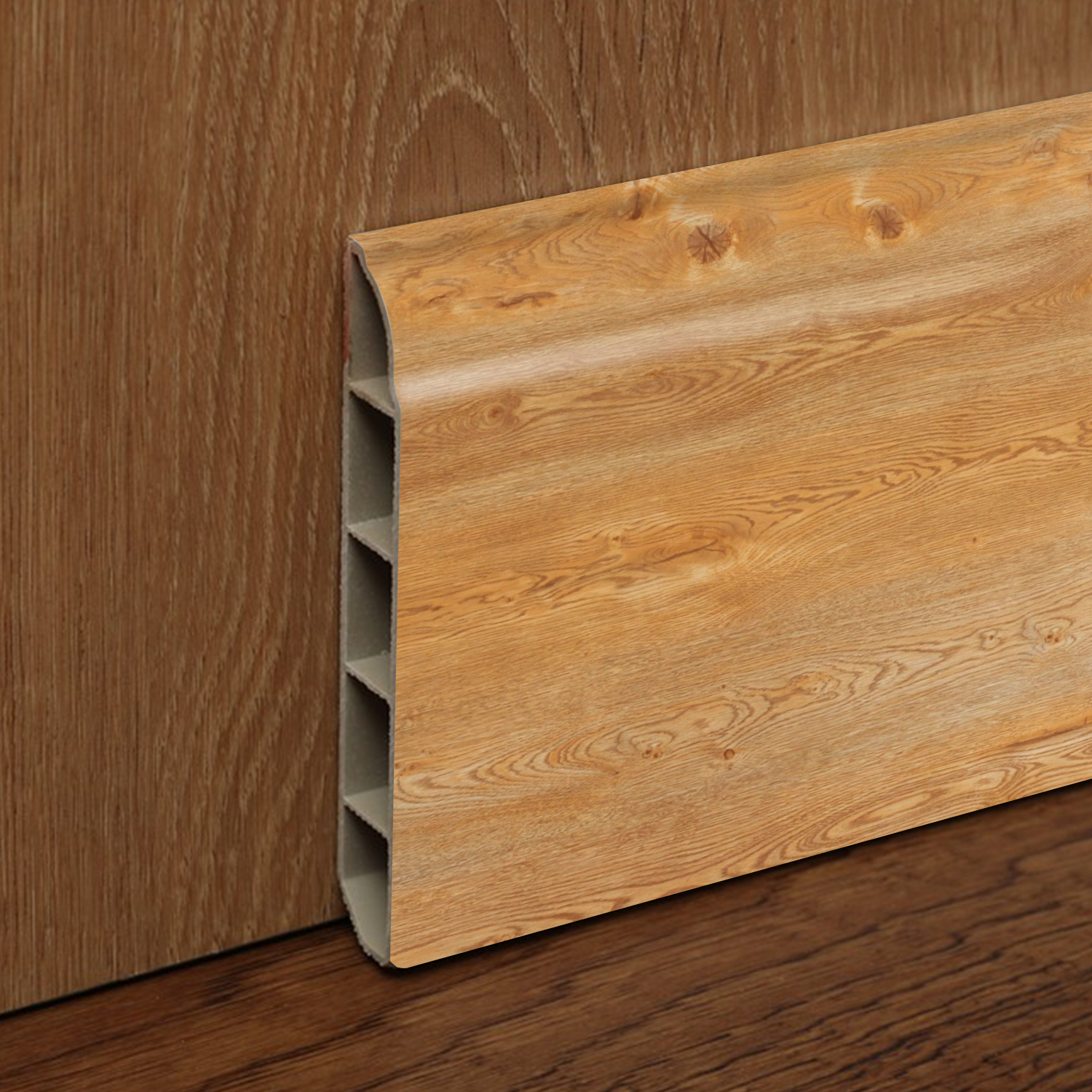 GUARDAPOLVO PVC 2MT X 80MM COLOR BAMBOO - 2