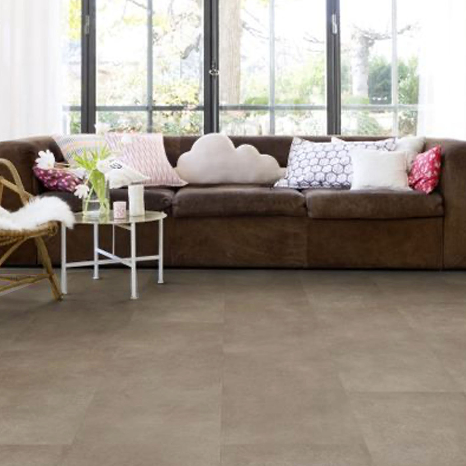 PISO FLOTANTE VINÍLICO HOGA SPC CLICK 3.5 MM + EVA 1 MM X 18 CM X 122 CM GRIS MARMOL - 6