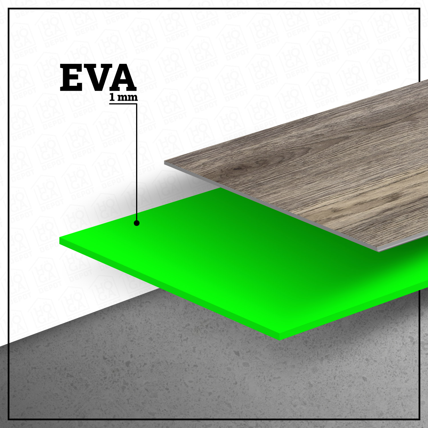 PISO FLOTANTE VINÍLICO HOGA SPC CLICK 3.5 MM + EVA 1 MM X 18 CM X 122 CM GRIS GRAFITO - 6