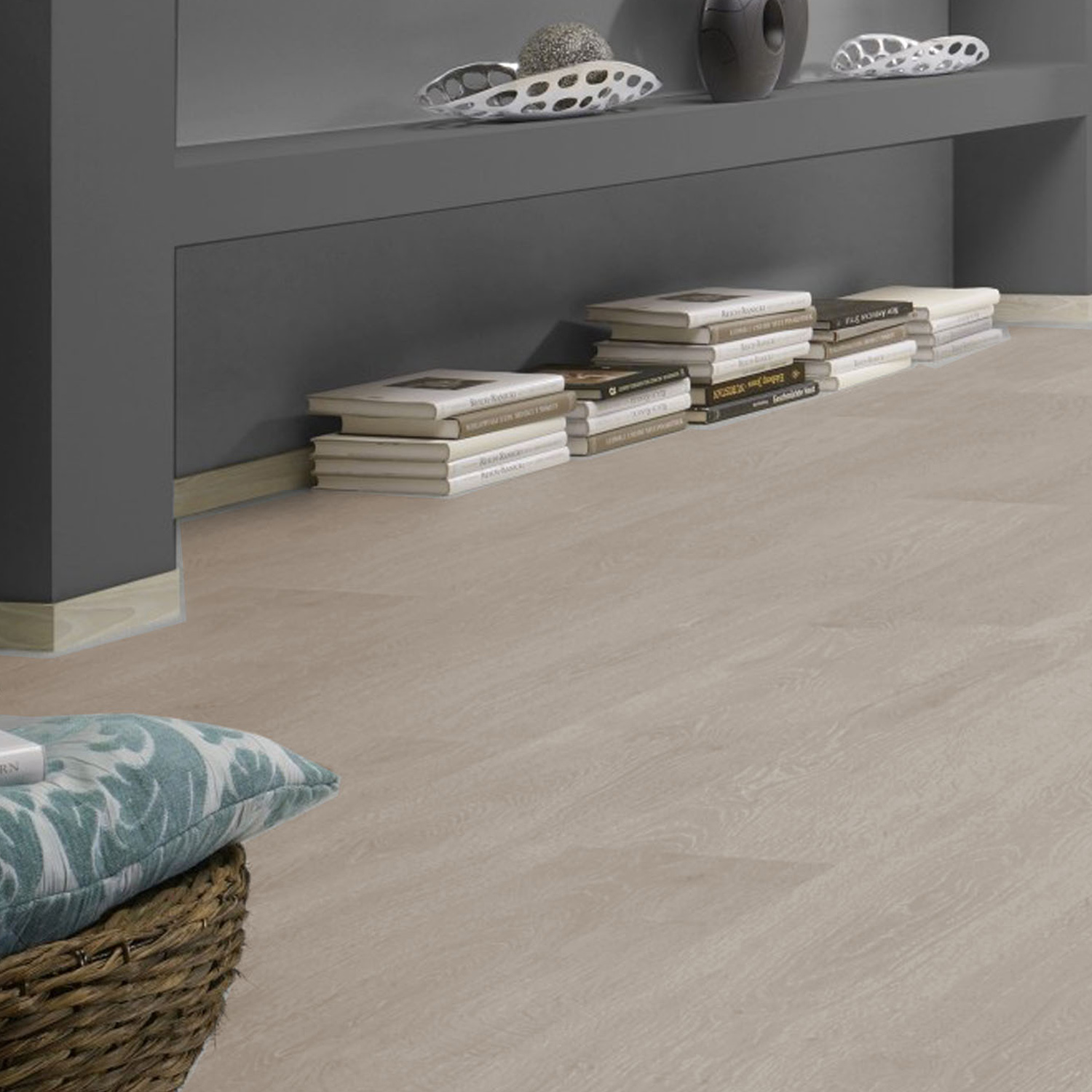 PISO FLOTANTE VINÍLICO HOGA SPC CLICK 3.5 MM + EVA 1 MM X 18 CM X 122 CM BLANCO - 5