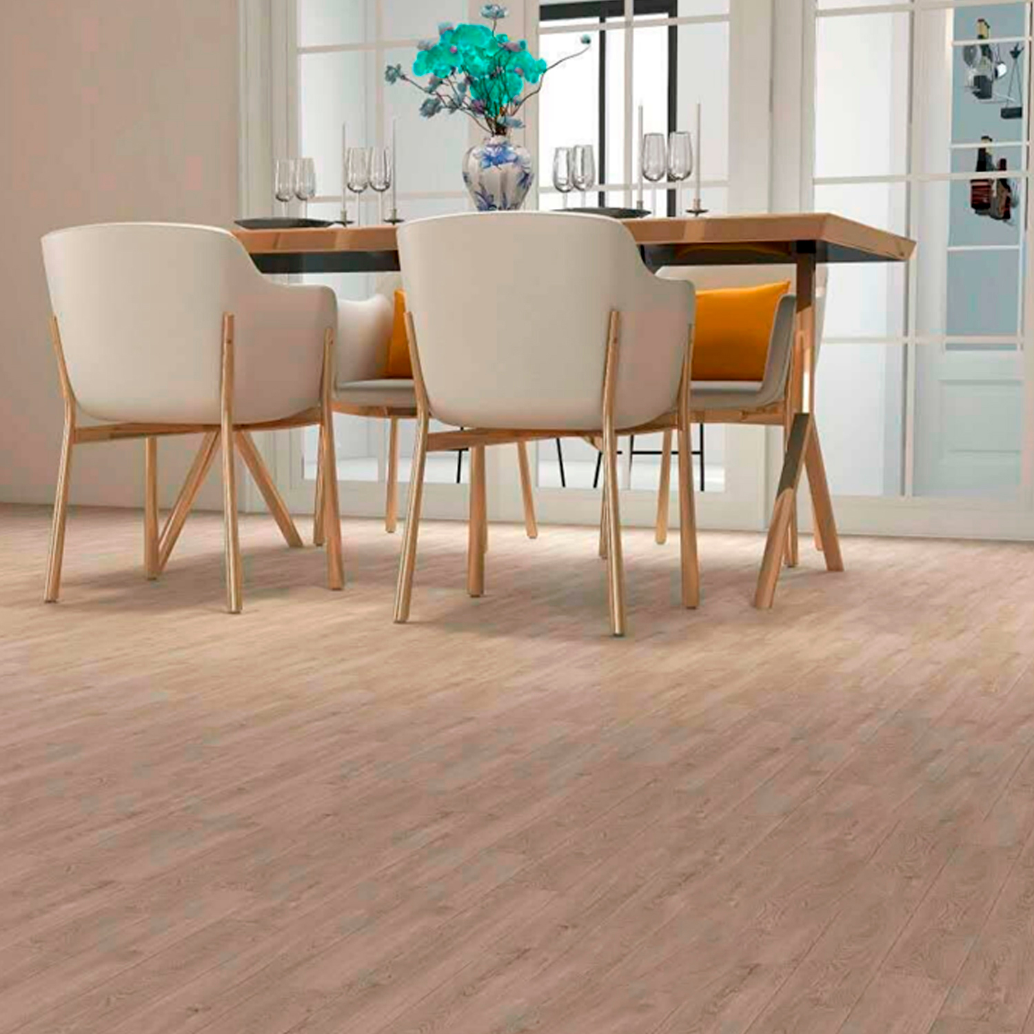 PISO FLOTANTE VINÍLICO HOGA SPC CLICK 4 MM + EVA 1 MM X 23 CM X 122CM ROBLE SUAVE - 6