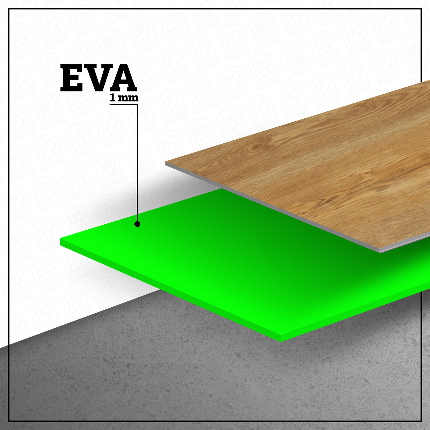 PISO FLOTANTE VINÍLICO HOGA SPC CLICK 4 MM + EVA 1 MM X 23 CM X 122CM GRIS LONDRES - 5