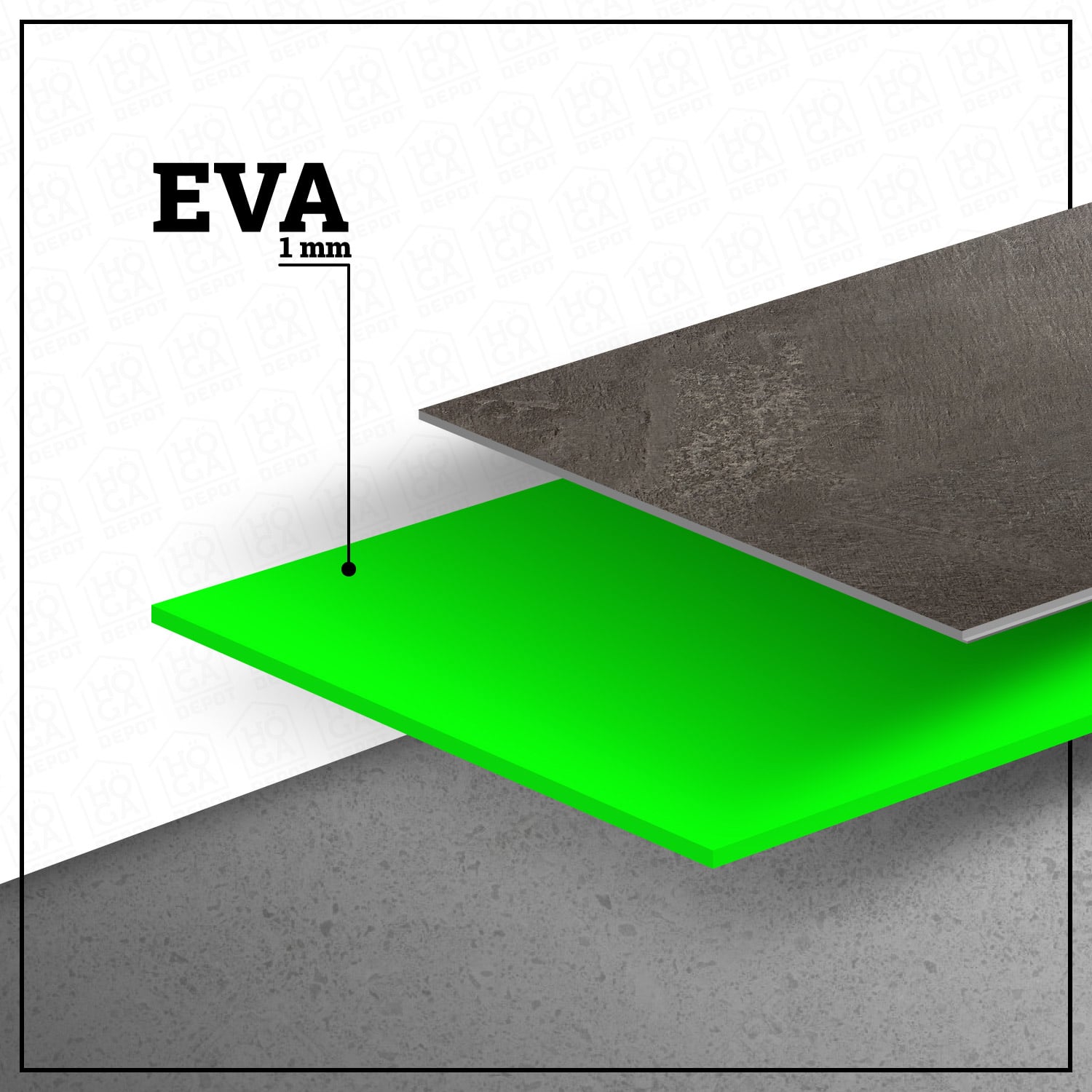 PISO FLOTANTE VINÍLICO HOGA SPC CLICK 4 MM + EVA 1 MM X 18 CM X 122 CM GRIS CEMENTO - 4