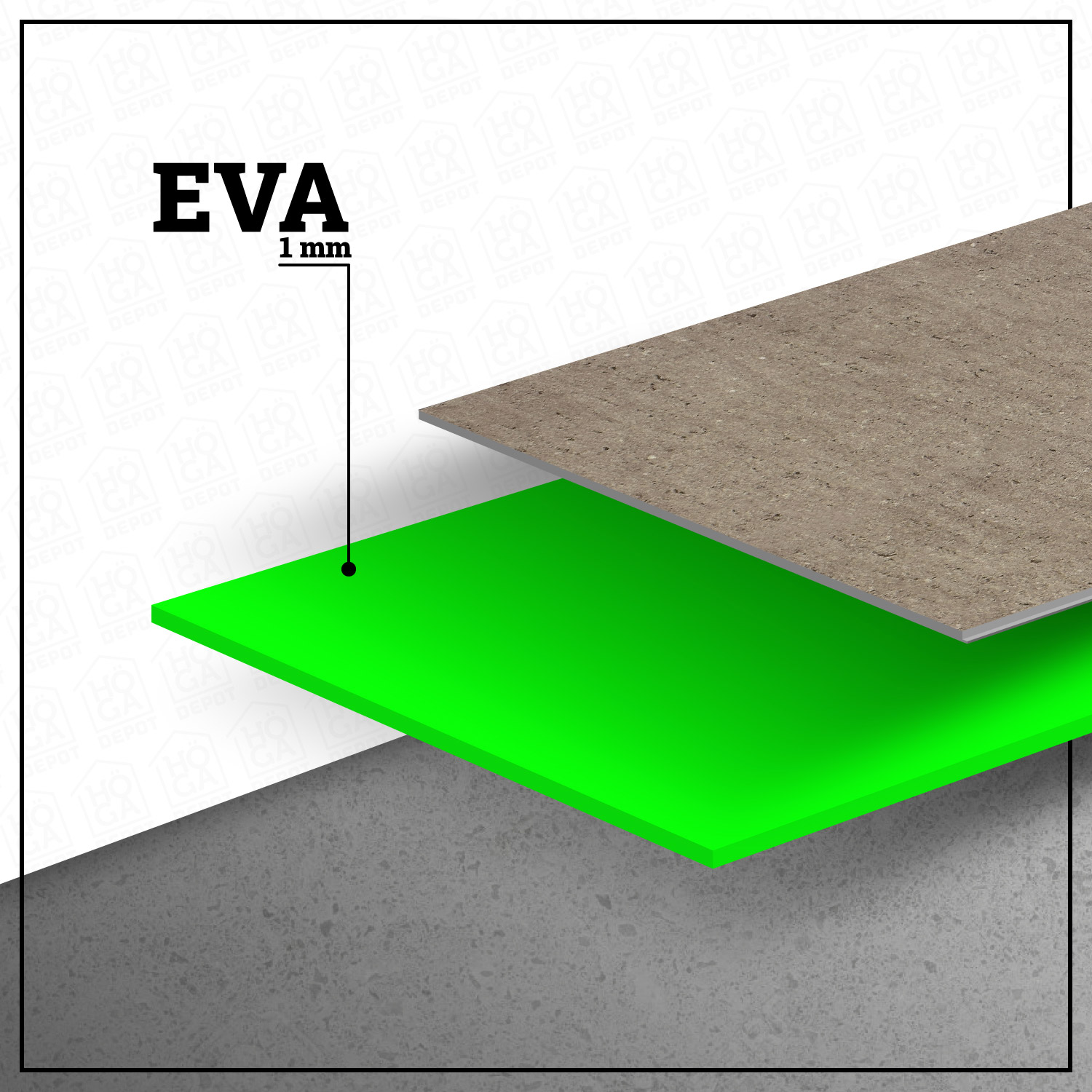 PISO FLOTANTE VINÍLICO HOGA SPC CLICK 4 MM + EVA 1 MM X 18 CM X 122 CM GRIS MARMOL - 4