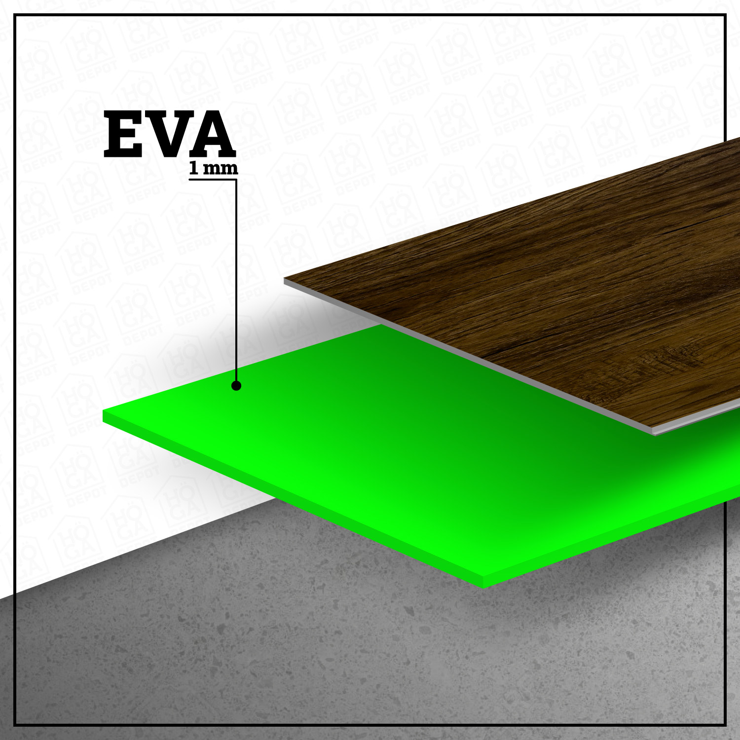PISO FLOTANTE VINÍLICO HOGA SPC CLICK 3.5 MM + EVA 1 MM X 18 CM X 122 CM CAFÉ - 6