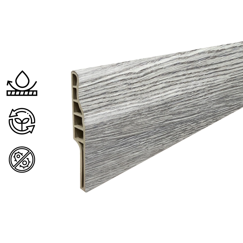 GUARDAPOLVO PVC HOGA 2MT X 90MM GRIS OAK - 1