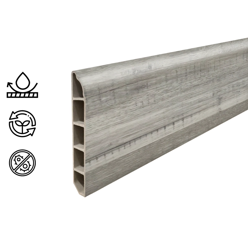 GUARDAPOLVO PVC HOGA 2MT X 80MM GRIS ABSOLUTO - 1