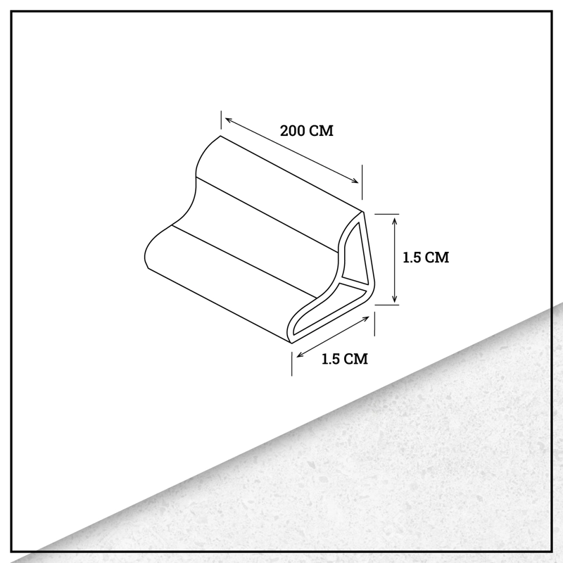 CUARTO RODON CONCAVO 2MT X 15MM BLANCO - 3