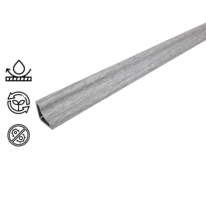 PACK 5 UNIDADES CUARTO RODON CONCAVO 2MT X 15MM GRIS ACERO - 1