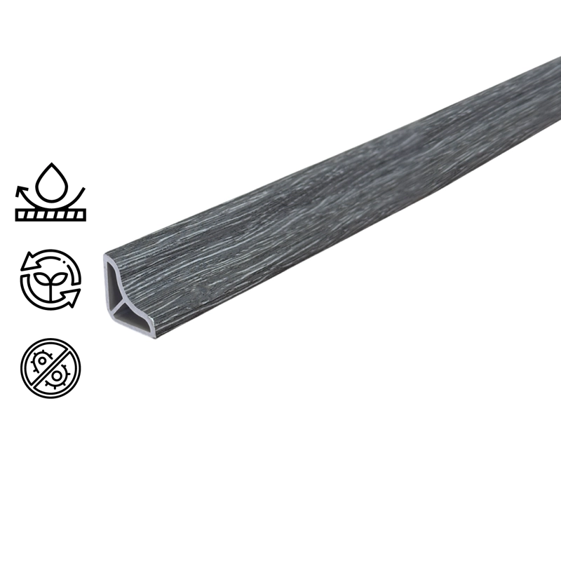 PACK 5 UNIDADES CUARTO RODON CONCAVO 2MT X 15MM GRIS LONDRES - 2