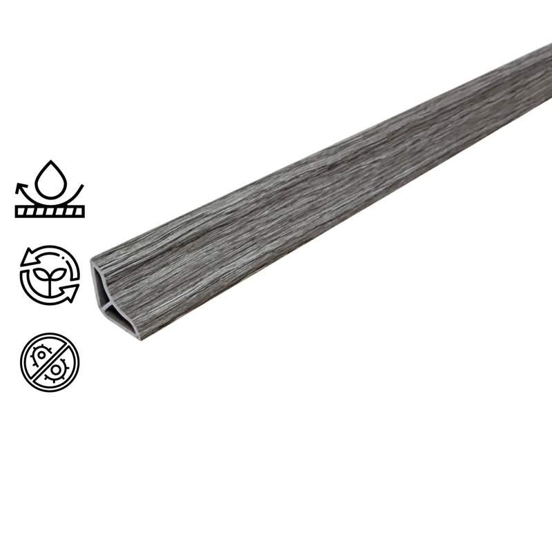 CUARTO RODON CONCAVO 2MT X 15MM GRIS GRAFITO - 1