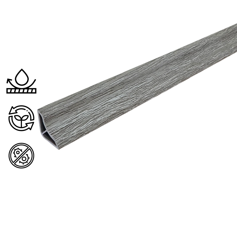 PACK 5 UNIDADES CUARTO RODON CONCAVO 2MT X 15MM GRIS OAK - 1