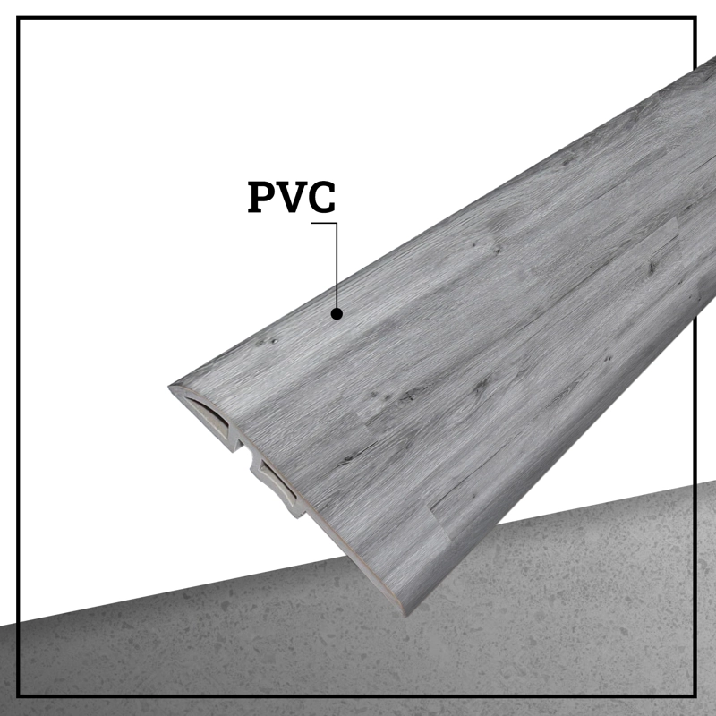 PACK 5 UNIDADES CUBREJUNTA REDUCTOR PVC HOGA 2MT X 45MM GRIS LONDRES - 2