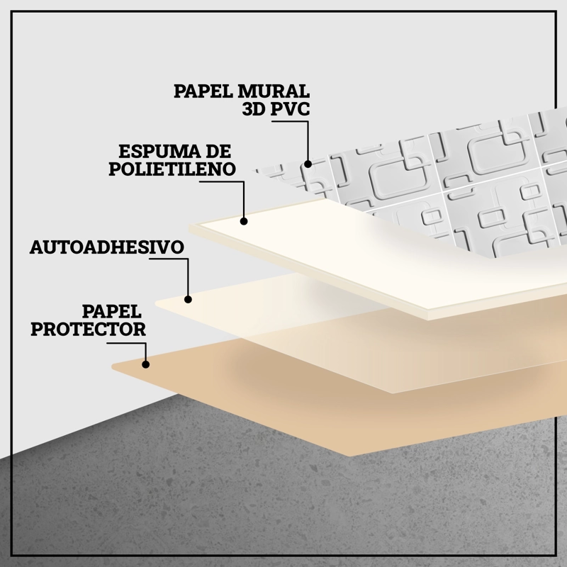 PACK 16 UNIDADES PANEL DECORATIVO ARO 3D PVC - 4