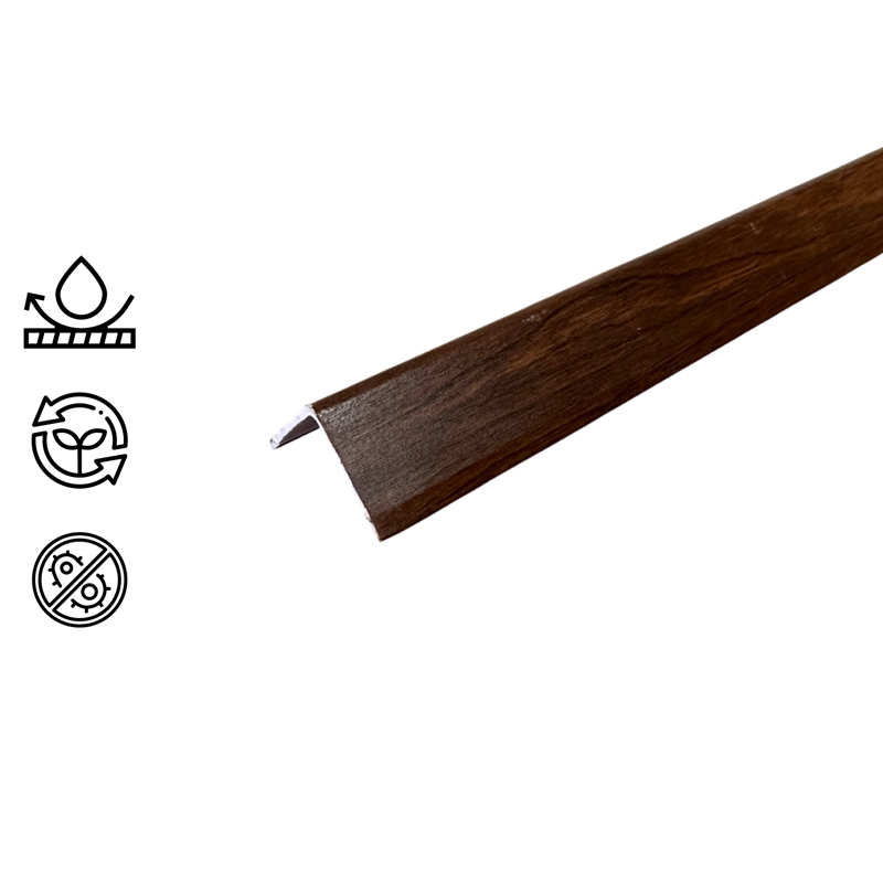 PERFIL ANGULO TERMINACION WALL PANEL 30MM X 2,6MT CAFE - 1