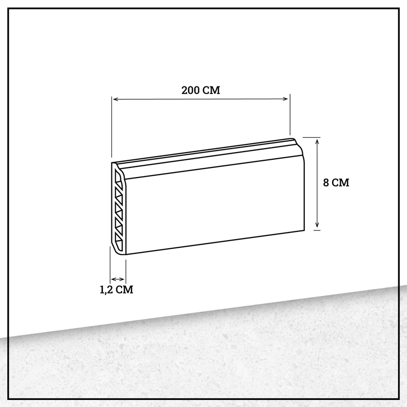 PACK 10 UNIDADES GUARDAPOLVO PVC HOGA 2MT X 80MM GRIS LONDRES - 5