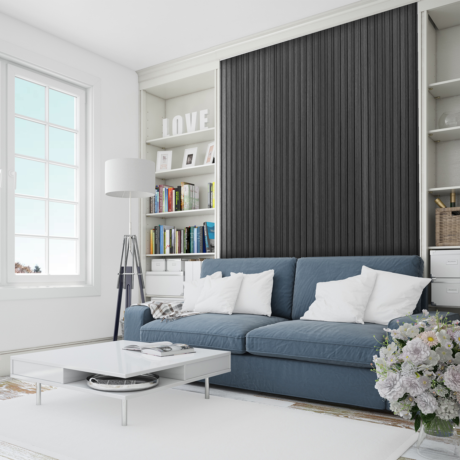PANEL PVC REVESTIMIENTO MUROS Y CIELOS 2,6MT X 16CM X 24MM GRIS - 2