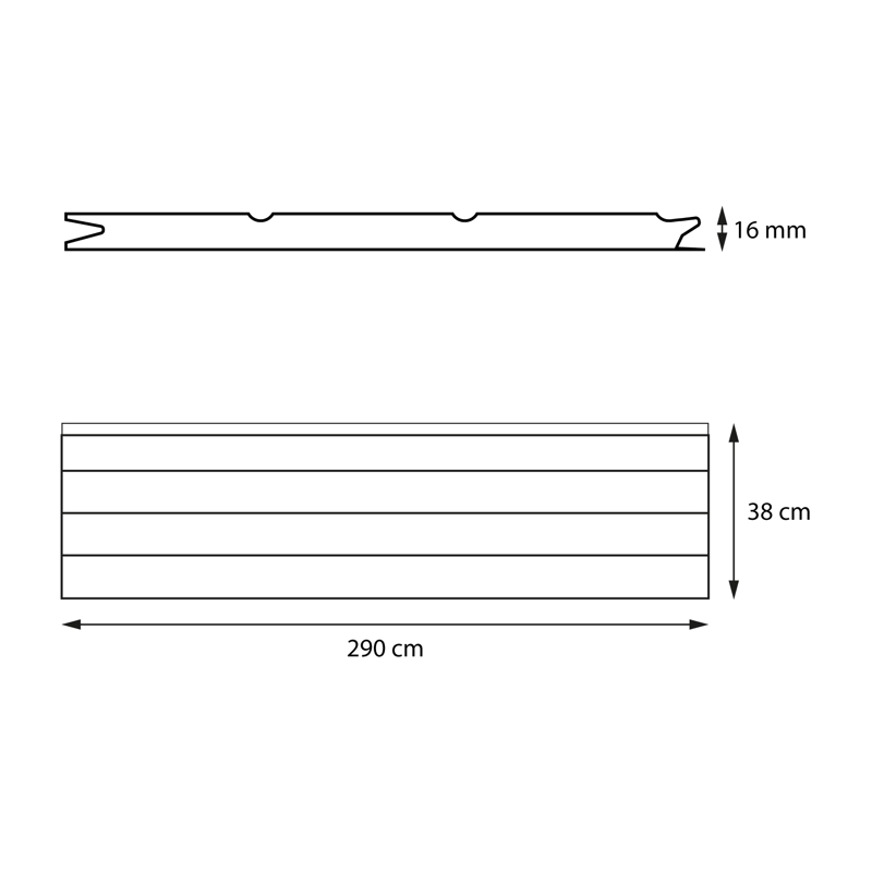 PANEL METAL SIDING REVESTIMIENTO EXTERIOR 2,9M X 38CM X 16MM CAFE  CLARO - 3
