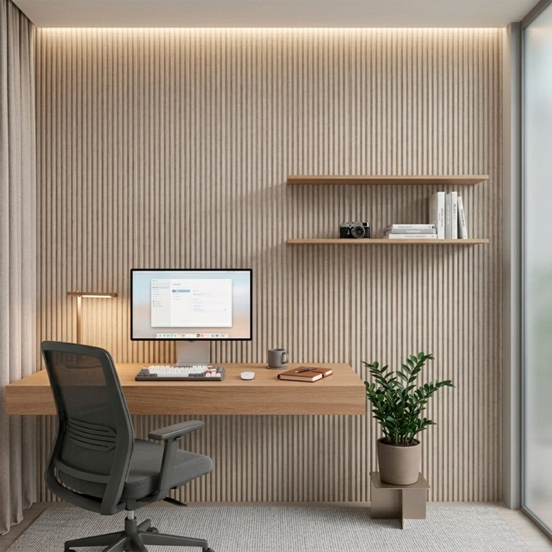 PANEL PVC REVESTIMIENTO CONCAVO 2,9M X 20 CMX 12MM BEIGE LINO - 1