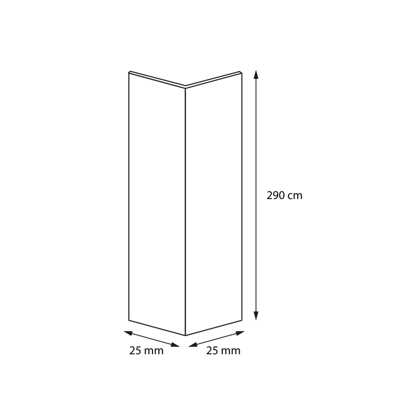 PERFIL ANGULO TERMINACION WALL PANEL 25MM X 2,9 MT BAMBOO - 3