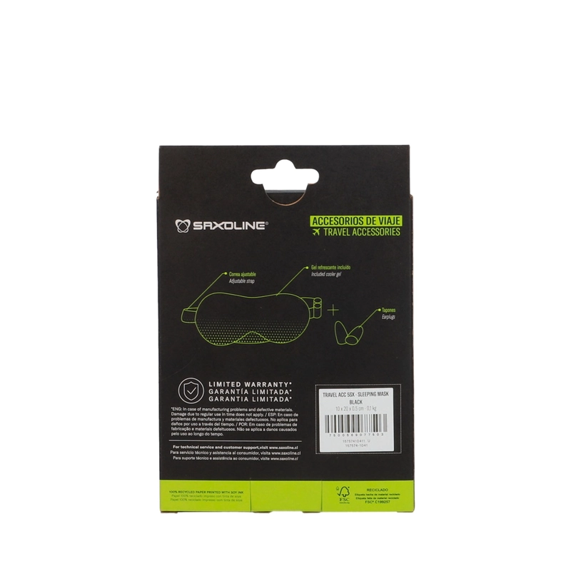 ANTIFAZ DE VIAJE PARA DORMIR SAXOLINE NEGRO - 3