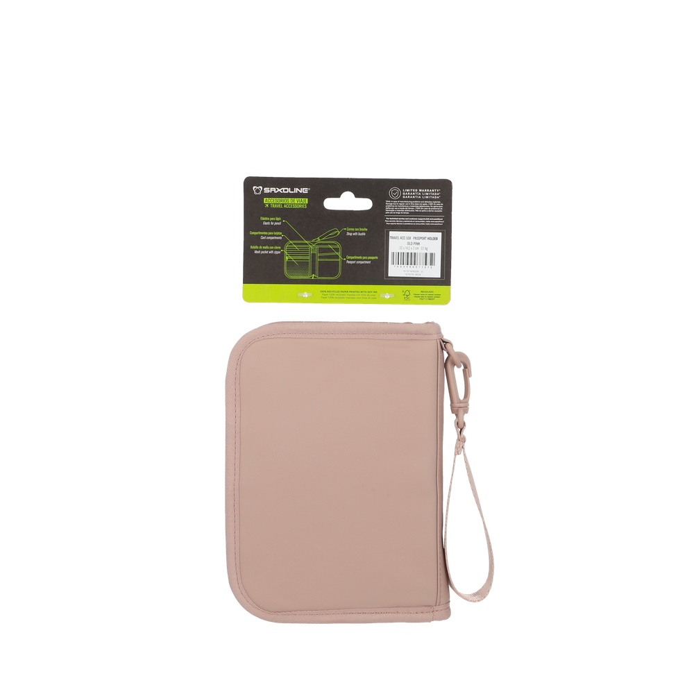 PORTA PASAPORTE ESTUCHE PROTECTOR DE VIAJE SAXOLINE ROSADO - 5