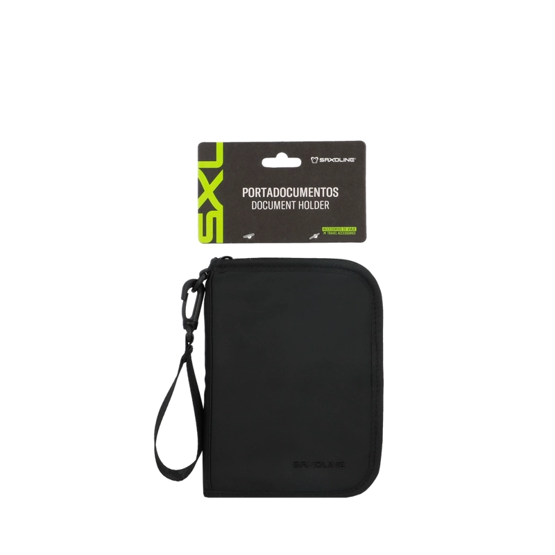 PORTA PASAPORTE ESTUCHE PROTECTOR DE VIAJE SAXOLINE NEGRO - 4