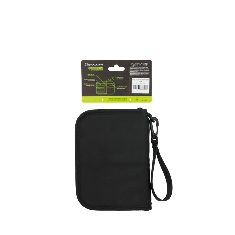 PORTA PASAPORTE ESTUCHE PROTECTOR DE VIAJE SAXOLINE NEGRO - 5