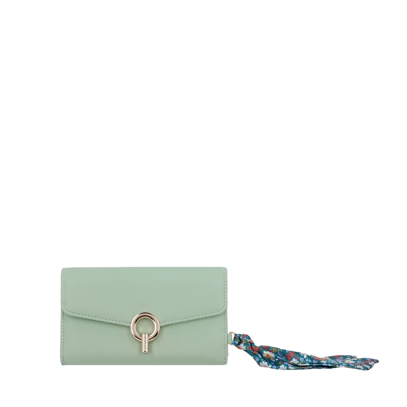 BILLETERA DE MUJER SECRET BERGEN SC7 MEDIANA VERDE PASTEL - 1