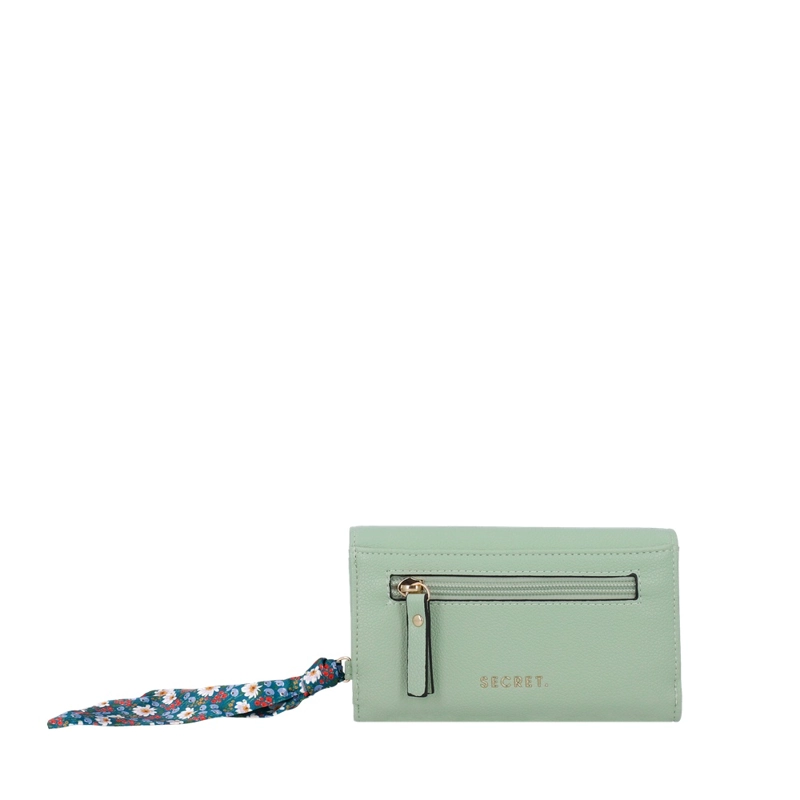 BILLETERA DE MUJER SECRET BERGEN SC7 MEDIANA VERDE PASTEL - 3