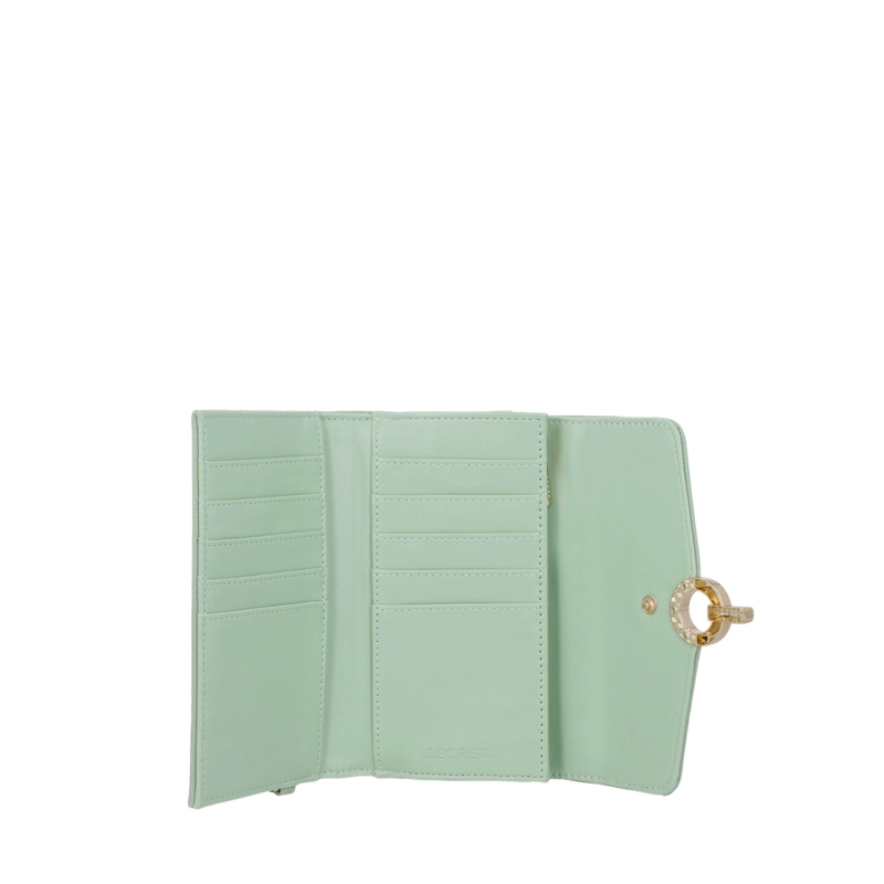 BILLETERA DE MUJER SECRET BERGEN SC7 MEDIANA VERDE PASTEL - 4
