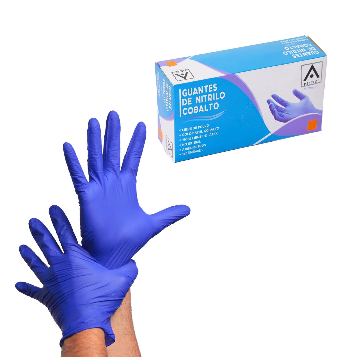 GUANTE PROTECT NITRILO COBALTO PROTECT (100U) AZUL ACERO TAMAÑO XL - 1