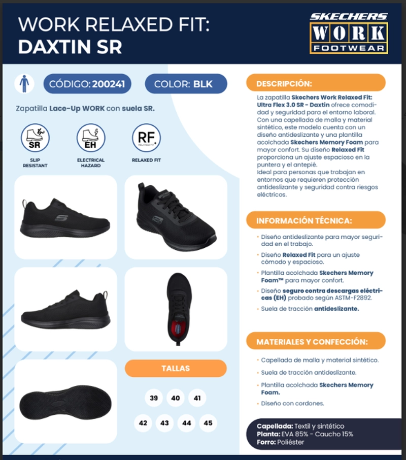 SKECHERS ZAPATILLA HOMBRE OCUPACIONAL DAXTIN - 5