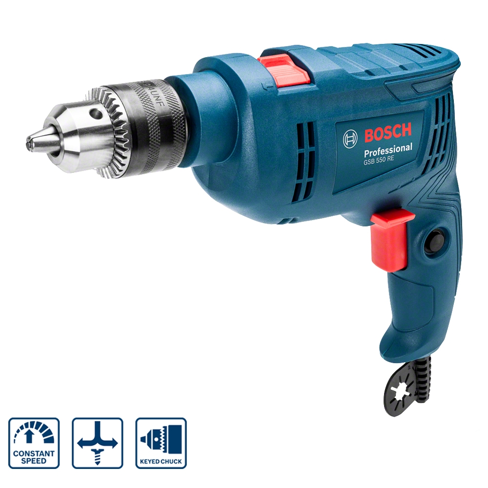TALADRO PERCUTOR BOSCH GSB 550 RE 550W + 34 ACC - 3