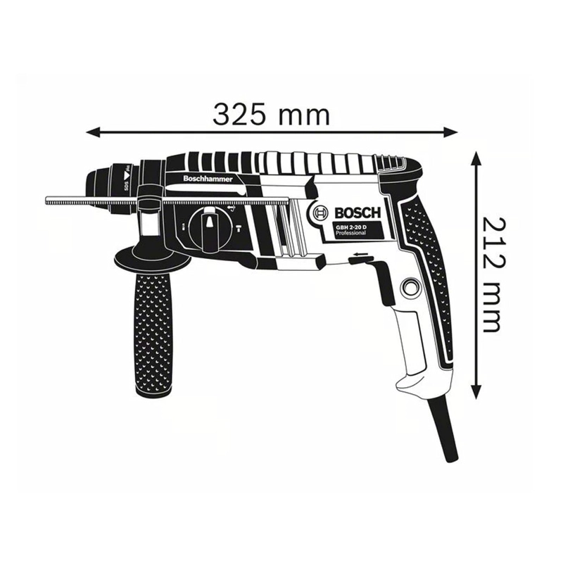 MARTILLO PERFORADOR BOSCH CON SDS PLUS 650 W MOD: GBH 2-20 D - 5