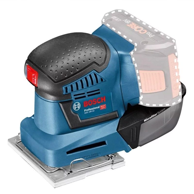 TALADRO PERCUTOR BOSCH INALAMBRICO 13 MM +LIJADORA GSS 18 V-10 - 6