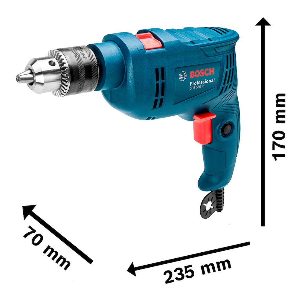 TALADRO PERCUTOR BOSCH GSB 550 RE 550W - 9